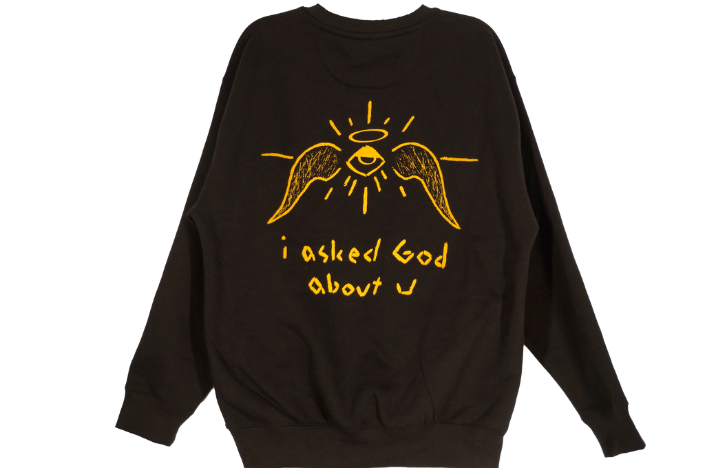 "iaskedGodaboutu" Heavyweight Crew Neck