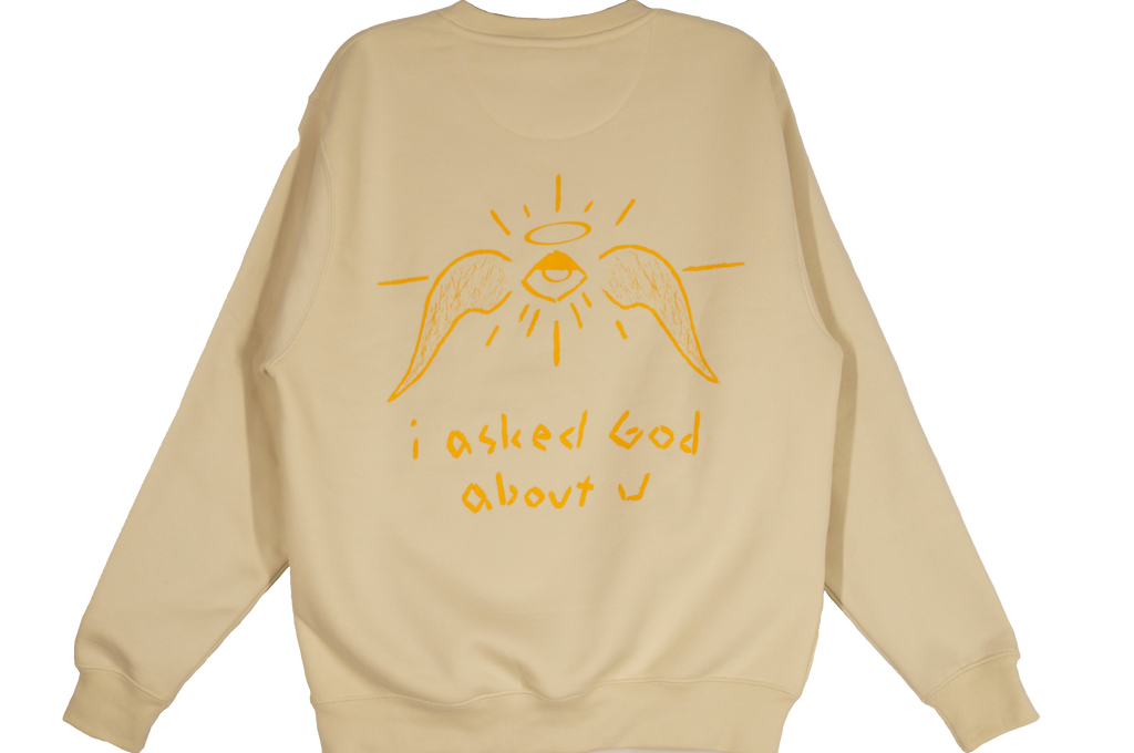 "iaskedGodaboutu" Heavyweight Crew Neck