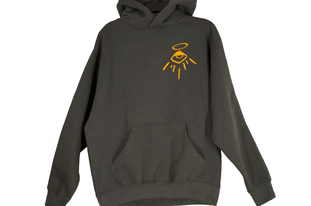 "iaskedGodaboutu" Heavyweight Hoodie