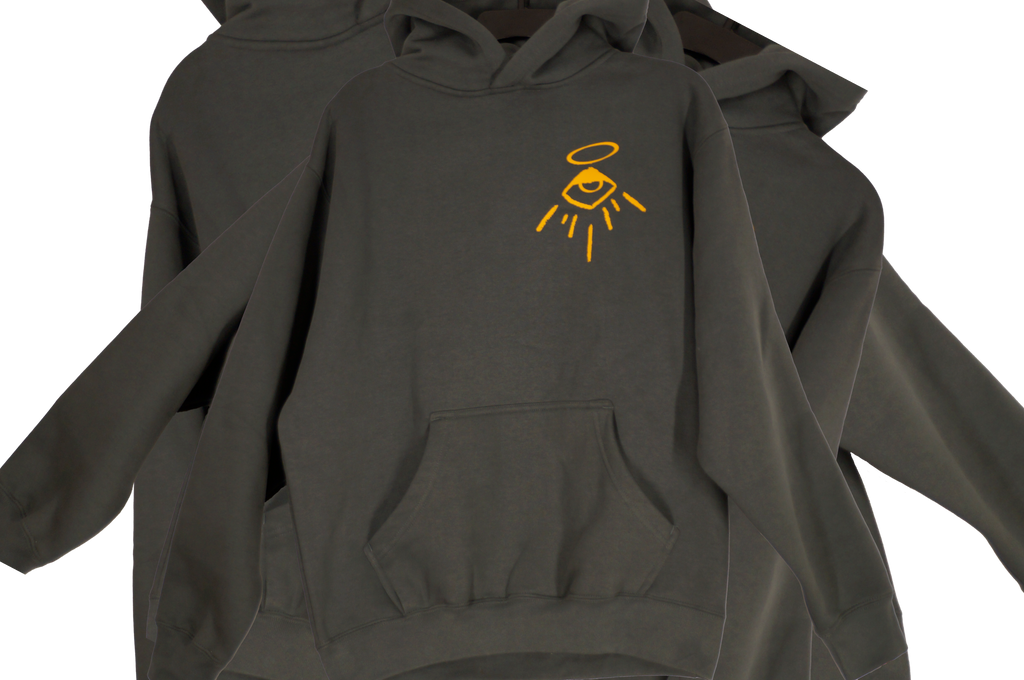 "iaskedGodaboutu" Heavyweight Hoodie