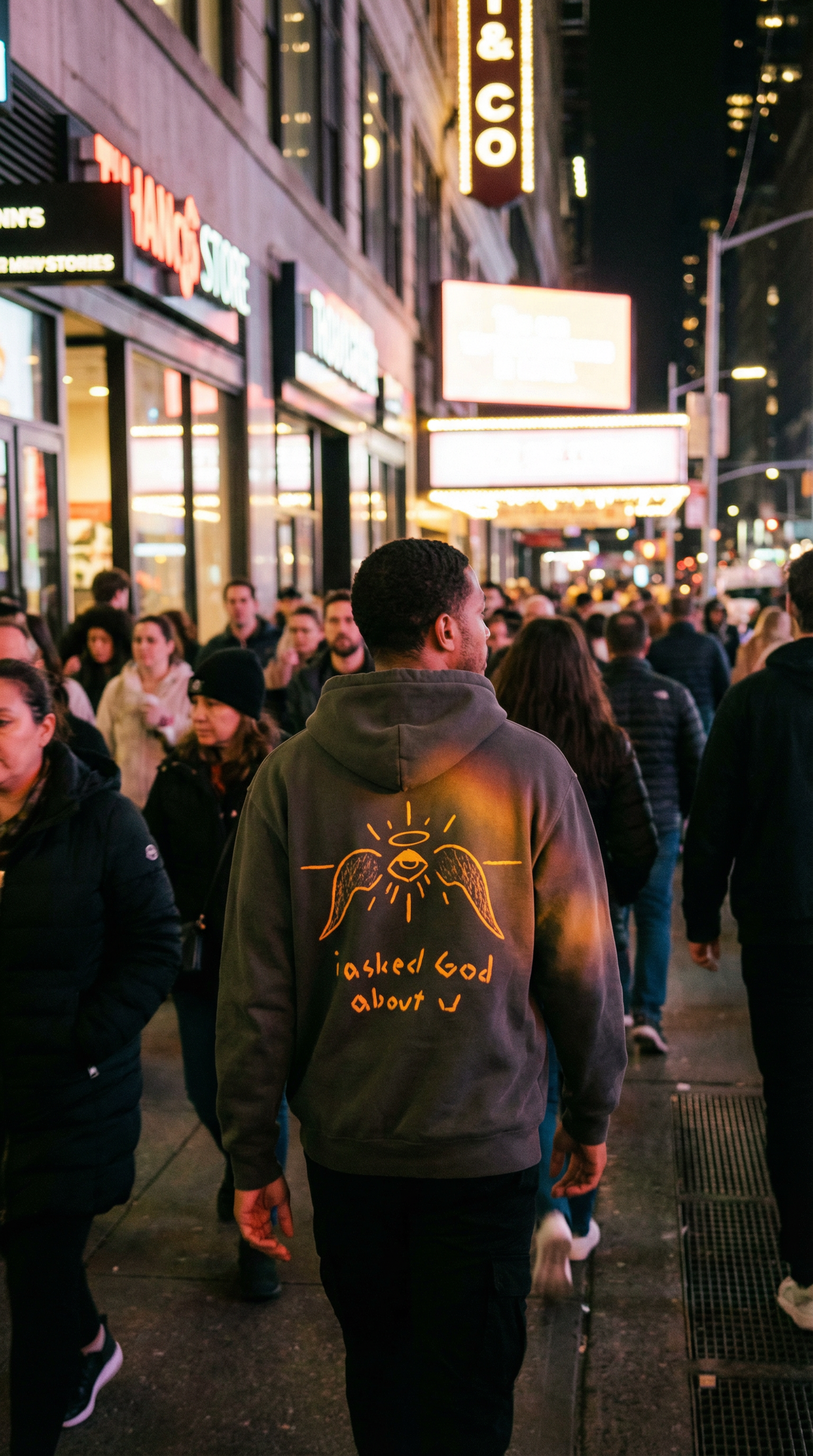 "iaskedGodaboutu" Heavyweight Hoodie