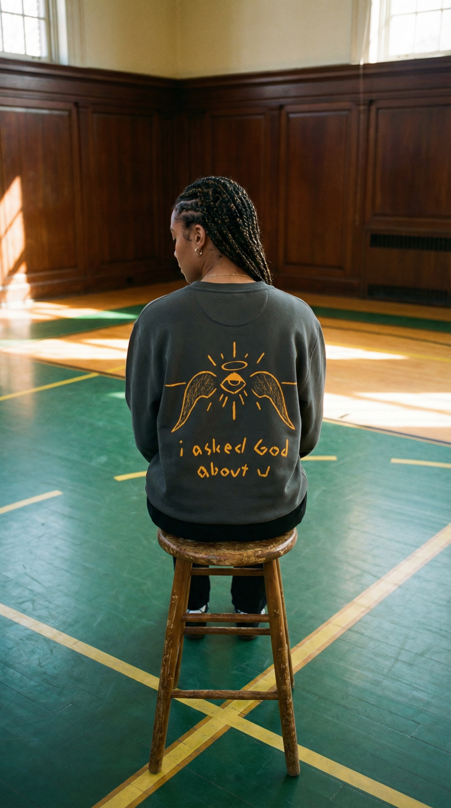 "iaskedGodaboutu" Heavyweight Crew Neck